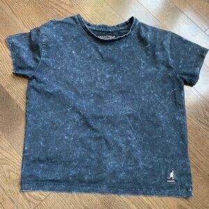 Kangol kangaroo brand acid wash slightly cropped top womens xs
